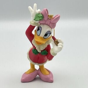 Vintage 1999 Disney Daisy Duck Mistletoe Ornament Enesco Tree-Rific Treasures‎